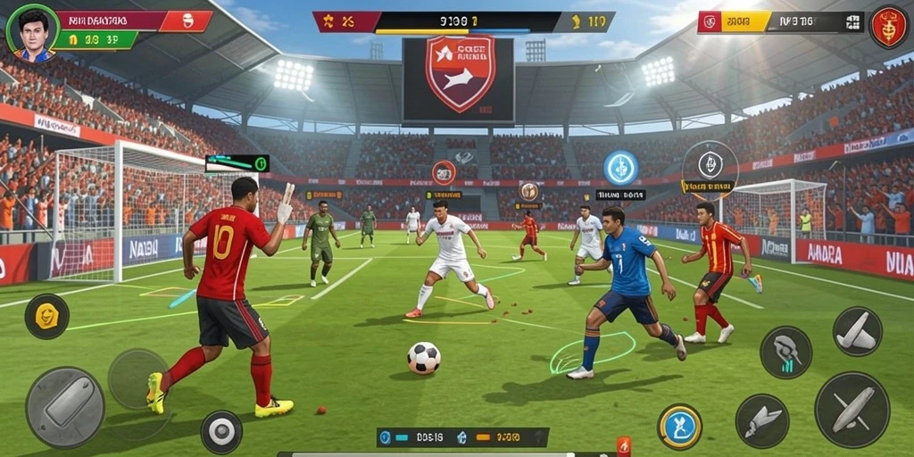 Screenshot menampilkan level menantang dalam 55RT.