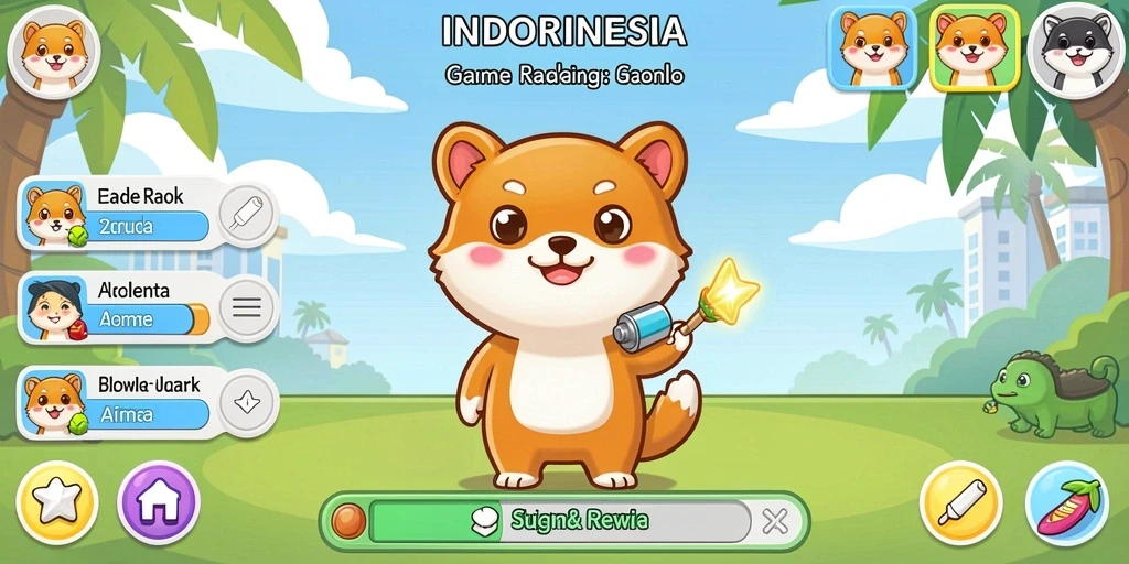 Tampilan awal PAKBOSTOGEL yang menarik dan penuh warna.