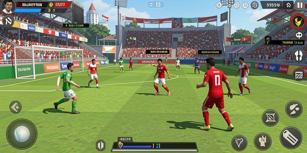 Tangkapan layar gameplay yang penuh warna dan aksi.